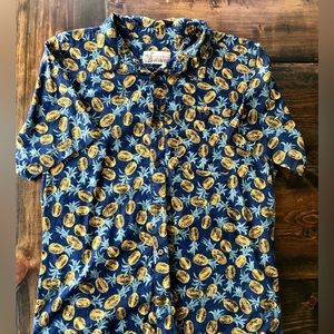 Patagonia Pataloha Organic Cotton Hawaiian Pineapple Button Up Shirt Large Mens